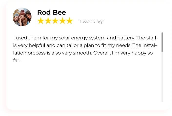Rod Bee — supplied five-star Google review